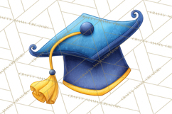 Graduation Cap Clipart PNG, Whimsical Graduation Hat Tassel Product Image 3