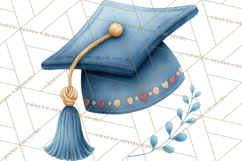 Graduation Cap Clipart PNG, Whimsical Graduation Hat Tassel Product Image 4