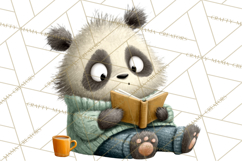Bookish Bears PNG Clipart, Cozy Bear Reading, Cute Cartoon Product Image 5