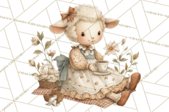 Vintage Spring Animals Clipart, Tea Party Picnic Png Product Image 5