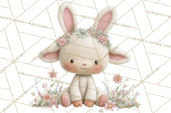 Watercolor Easter Animals Clipart, Cute Animals in Nests Png Product Image 5