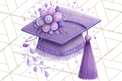 Graduation Cap Clipart PNG, Whimsical Graduation Hat Tassel Product Image 5
