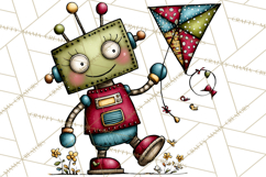 Adorable Robots Clipart, Playful Toy Robot Clip Art PNG Product Image 3