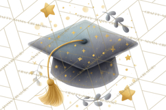 Graduation Cap Clipart PNG, Whimsical Graduation Hat Tassel Product Image 5