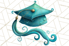 Graduation Cap Clipart PNG, Whimsical Graduation Hat Tassel Product Image 2