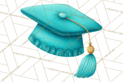 Graduation Cap Clipart PNG, Whimsical Graduation Hat Tassel Product Image 3
