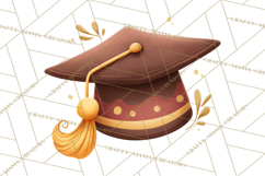 Graduation Cap Clipart PNG, Whimsical Graduation Hat Tassel Product Image 4