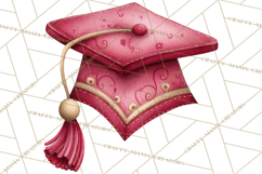 Graduation Cap Clipart PNG, Whimsical Graduation Hat Tassel Product Image 5