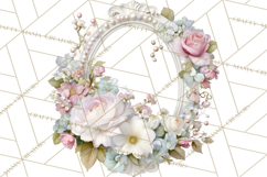 Vintage Frame Clipart, Romantic Keepsakes PNG, Watercolor Product Image 2