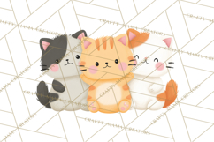 Kawaii Cat Clipart, Cute Kitten PNG, Fun Cat Illustrations Product Image 2