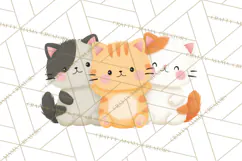 Kawaii Cat Clipart, Cute Kitten PNG, Fun Cat Illustrations Product Image 2