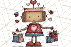 Adorable Birthday Robot Clipart, Playful Toy Robot Clip Art Product Image 2
