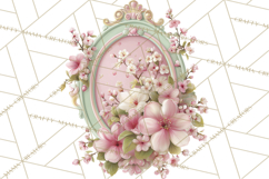 Vintage Frame Clipart, Romantic Keepsakes PNG, Watercolor Product Image 3