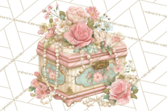 Vintage Frame Clipart, Romantic Keepsakes PNG, Watercolor Product Image 5