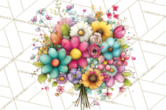 Pink Purple Spring Clipart, Floral Cottage, Butterflies PNG Product Image 3