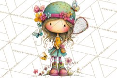 Pink Purple Spring Clipart, Floral Cottage, Butterflies PNG Product Image 4