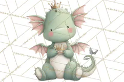 Baby Dragon Clipart, Princess Clipart, Knight Clipart Product Image 3