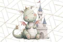 Baby Dragon Clipart, Princess Clipart, Knight Clipart Product Image 5