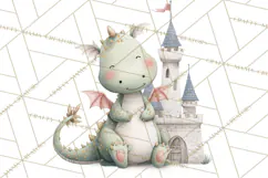 Baby Dragon Clipart, Princess Clipart, Knight Clipart Product Image 5