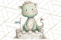 Baby Dragon Clipart, Princess Clipart, Knight Clipart Product Image 2