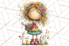 Pink Purple Spring Clipart, Floral Cottage, Butterflies PNG Product Image 4