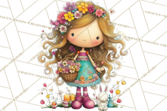 Pink Purple Spring Clipart, Floral Cottage, Butterflies PNG Product Image 5