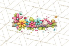 Pink Purple Spring Clipart, Floral Cottage, Butterflies PNG Product Image 4