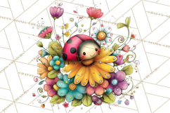 Pink Purple Spring Clipart, Floral Cottage, Butterflies PNG Product Image 4