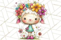 Pink Purple Spring Clipart, Floral Cottage, Butterflies PNG Product Image 2