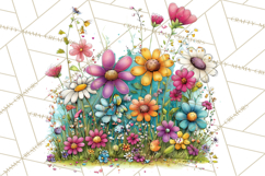 Pink Purple Spring Clipart, Floral Cottage, Butterflies PNG Product Image 3