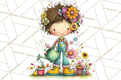 Pink Purple Spring Clipart, Floral Cottage, Butterflies PNG Product Image 3