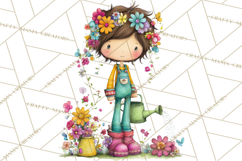 Pink Purple Spring Clipart, Floral Cottage, Butterflies PNG Product Image 4