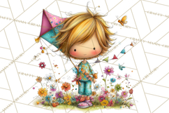 Pink Purple Spring Clipart, Floral Cottage, Butterflies PNG Product Image 3