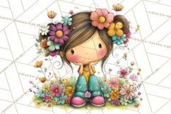 Pink Purple Spring Clipart, Floral Cottage, Butterflies PNG Product Image 2