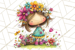 Pink Purple Spring Clipart, Floral Cottage, Butterflies PNG Product Image 4