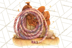 Cowgirl Clipart for Invitations, Western Horses and Props Product Image 5