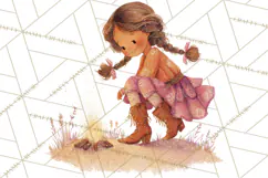 Cowgirl Clipart for Invitations, Western Horses and Props Product Image 5