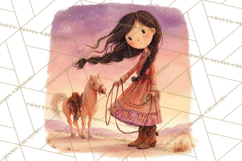 Cowgirl Clipart for Invitations, Western Horses and Props Product Image 3