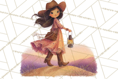 Cowgirl Clipart for Invitations, Western Horses and Props Product Image 4