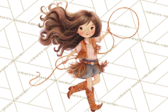 Cowgirl Clipart for Invitations, Western Horses and Props Product Image 5
