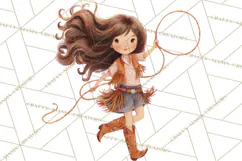Cowgirl Clipart for Invitations, Western Horses and Props Product Image 5