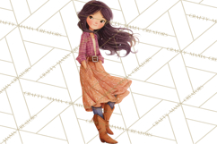 Cowgirl Clipart for Invitations, Western Horses and Props Product Image 2