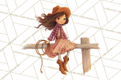 Cowgirl Clipart for Invitations, Western Horses and Props Product Image 5