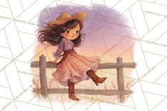 Cowgirl Clipart for Invitations, Western Horses and Props Product Image 2