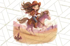 Cowgirl Clipart for Invitations, Western Horses and Props Product Image 4