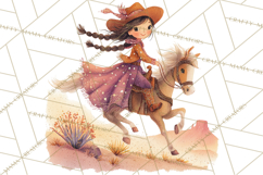 Cowgirl Clipart for Invitations, Western Horses and Props Product Image 2