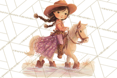 Cowgirl Clipart for Invitations, Western Horses and Props Product Image 4