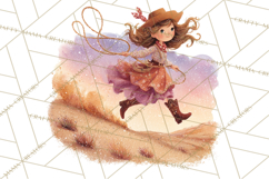 Cowgirl Clipart for Invitations, Western Horses and Props Product Image 5
