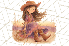 Cowgirl Clipart for Invitations, Western Horses and Props Product Image 2
