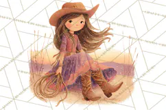 Cowgirl Clipart for Invitations, Western Horses and Props Product Image 2